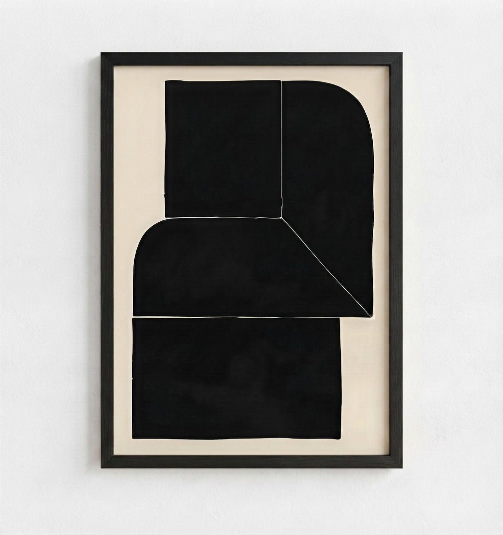 Black Minimalist Abstract Wall Art Print