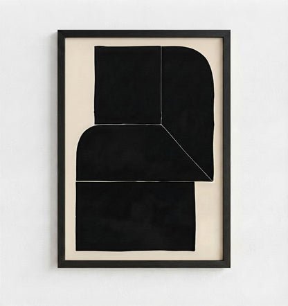 Black Minimalist Abstract Wall Art Print