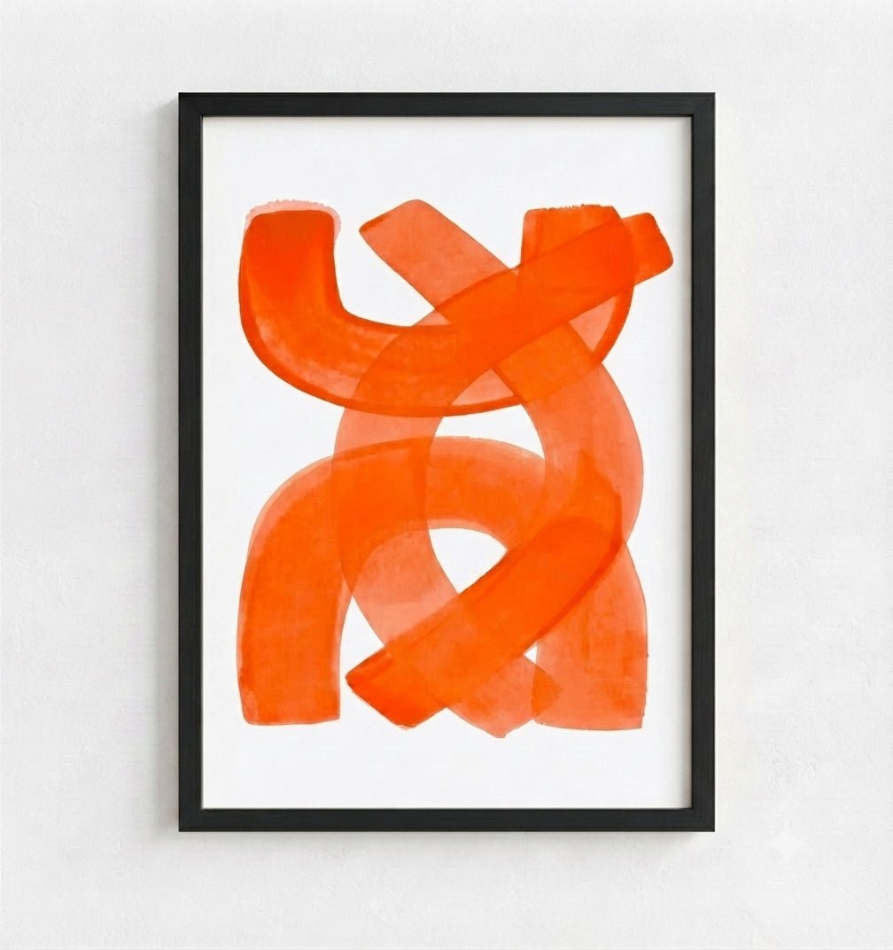Orange Minimalist Abstract Wall Art Print