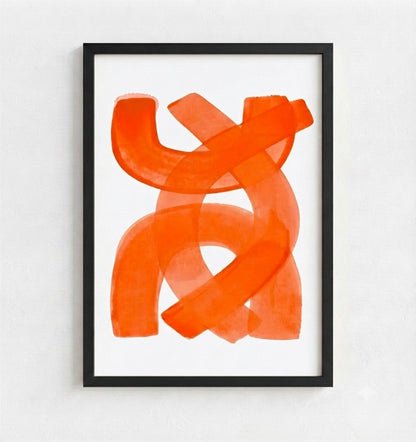 Orange Minimalist Abstract Wall Art Print