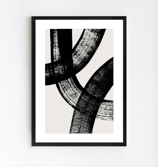 Black and white abstract wall art print
