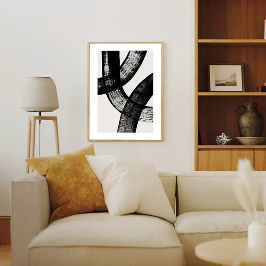 Black and white abstract wall art print