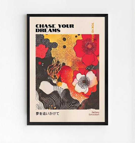 Japanese Graphic Poppy Art Print by PrintHaus for contemporary home décor